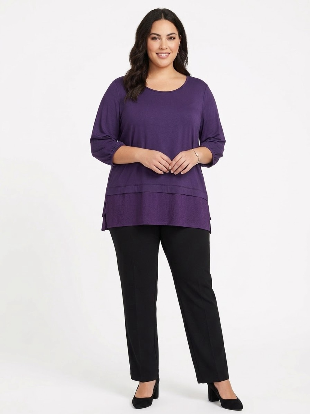 Torrid Deep Purple Layered-Hem Plus Size Tunic
